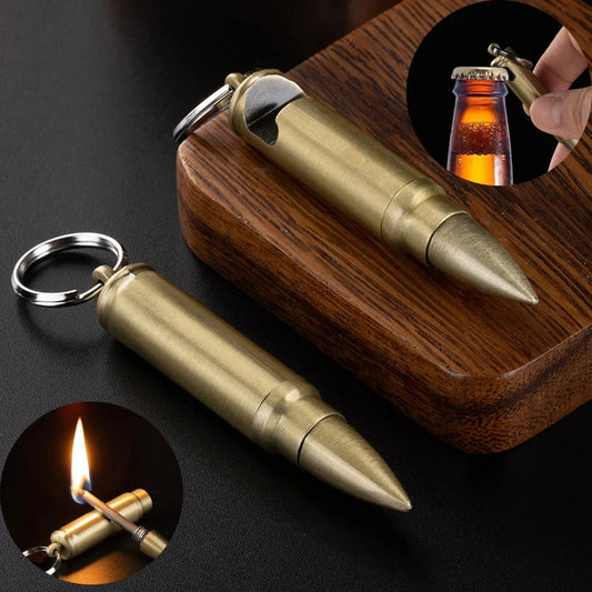 Creative Retro Bullet Lighter & Wine Opener – Multifunctional Portable Match Lighter