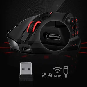 Redragon M913 Gaming Mouse 16000 DPI with 16 Programmable Buttons & RGB Lighting (Wired/Wireless)