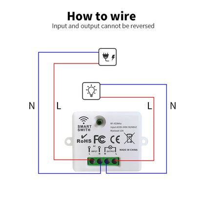 SIXWGH Smart Home Wireless 433mhz Light Switch House Improvement Self-Power Remote Controller Push Button Wall Switch Set