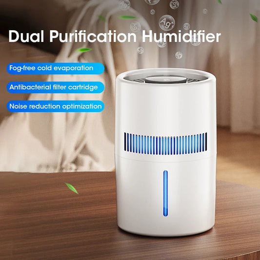 Intelligent 4L Evaporative Humidifier with Negative Ion Purification, 350ml/H