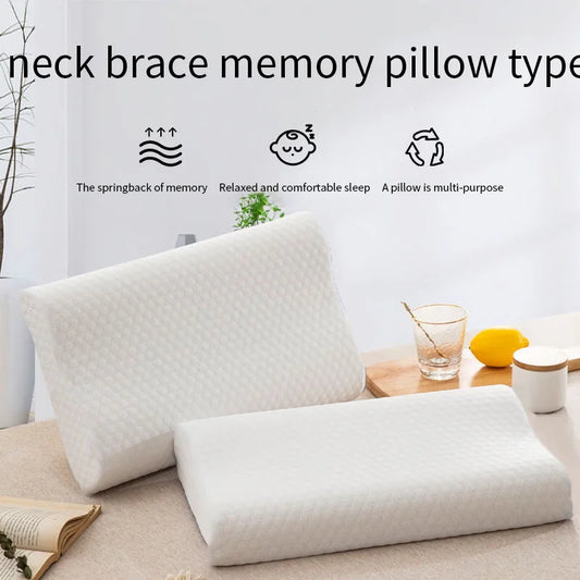 Memory Foam Anti-Snore Pillow - Slow Rebound, Temp-Sensing Core