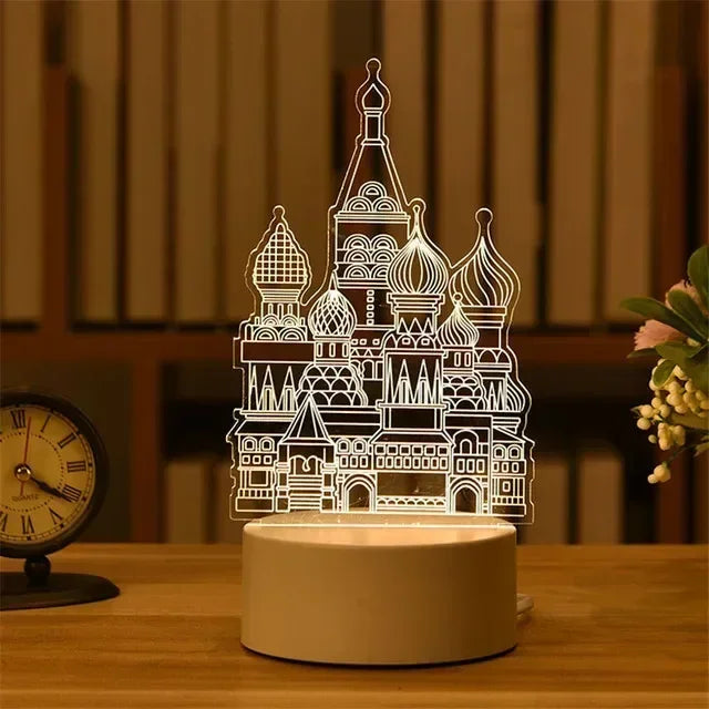 Romantic Love 3D Acrylic Led Lamp for Home Children's Night Light Wedding Decoration Birthday Party Valentine's Day Bedside Lamp