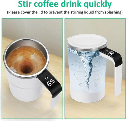 Automatic Self Stirring Magnetic Mug Coffee Self Mixing Mug USB Rechargeable Smart Thermal Cups with LCD Screen Food Safe Mug