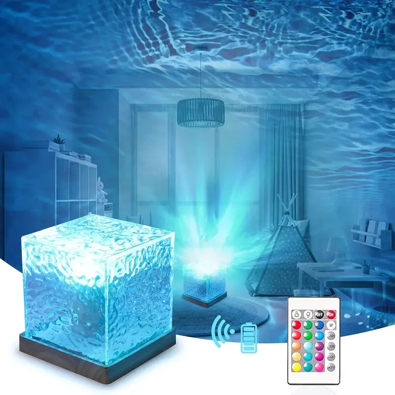 Northern Lights Wave Projector - 16-Color LED Night Light with Remote