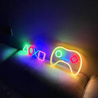 Neon Gamer LED Sign – USB Wall Decor for Bedroom & Game Room