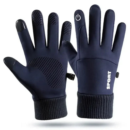 Men's Thermal Waterproof Cycling & Motorcycle Gloves - Full Finger Touchscreen, Non-slip for Outdoor, Skiing & Running