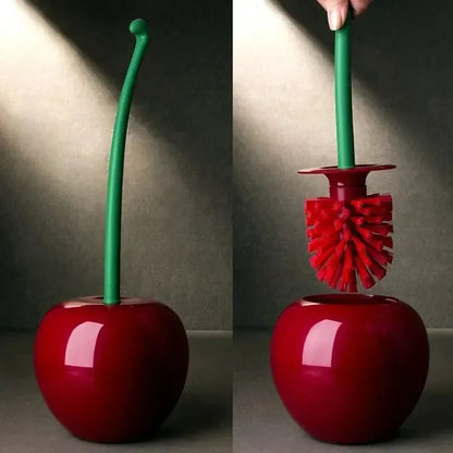 Cherry Shape Red Toilet Brush Holder Set