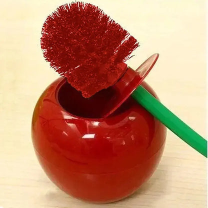 Cherry Shape Red Toilet Brush Holder Set