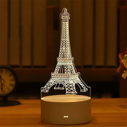 Romantic Love 3D Acrylic Led Lamp for Home Children's Night Light Wedding Decoration Birthday Party Valentine's Day Bedside Lamp