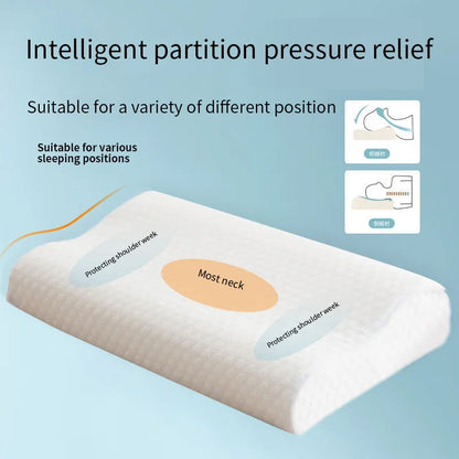 Memory Foam Anti-Snore Pillow - Slow Rebound, Temp-Sensing Core