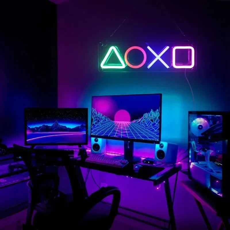 Neon Gamer LED Sign – USB Wall Decor for Bedroom & Game Room