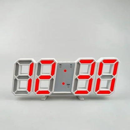 3D LED Digital Alarm Clock - Time/Date/Temp Display