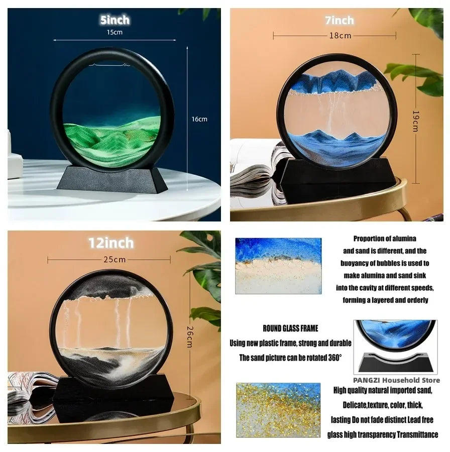 3D Moving Sand Art - Deep Sea Sandscape Hourglass