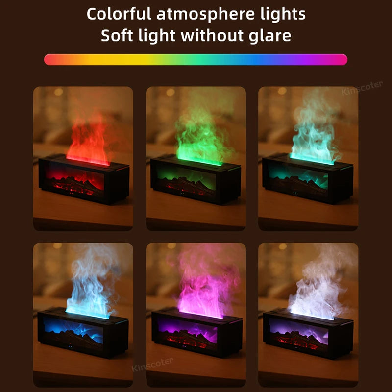 Creative Fireplace Aroma Diffuser – LED, Remote, Auto-Off