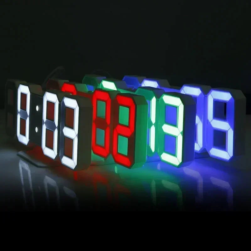 3D LED Digital Alarm Clock - Time/Date/Temp Display