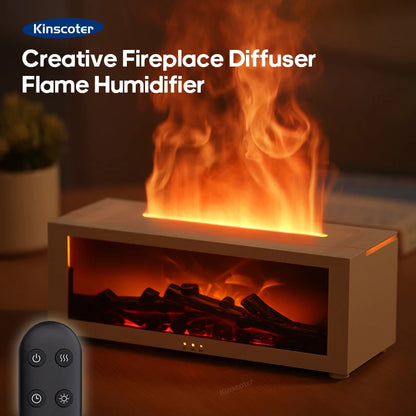 Creative Fireplace Aroma Diffuser – LED, Remote, Auto-Off