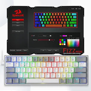 Redragon K617 Fizz 60% RGB Wired Mechanical Gaming Keyboard with Red Switches