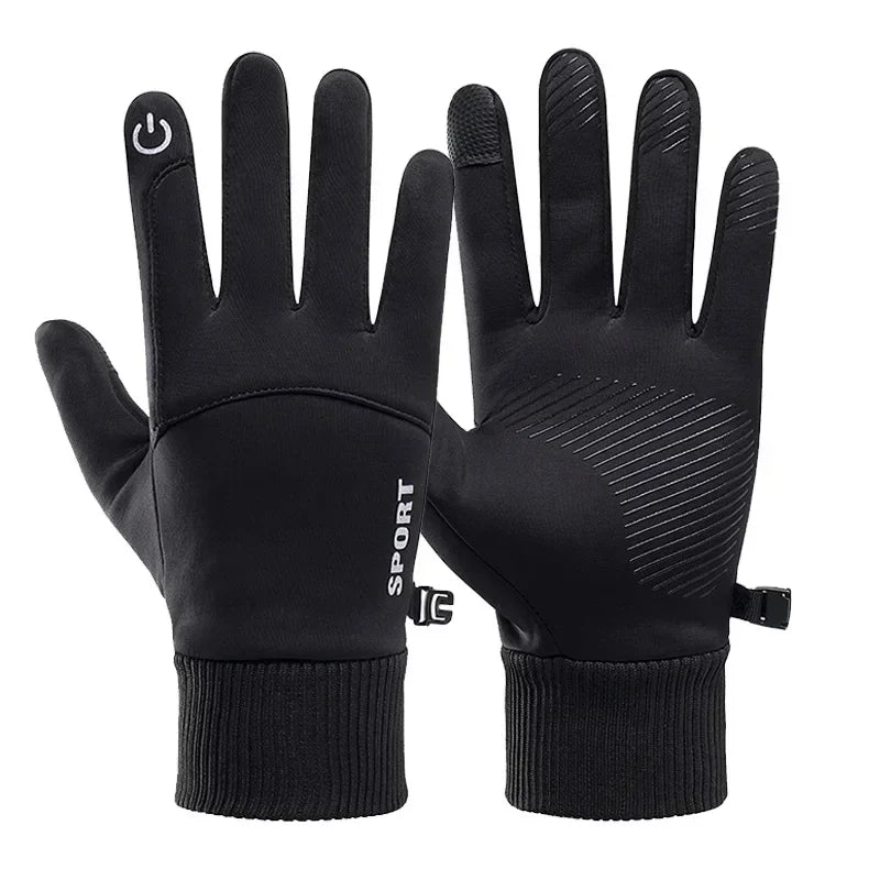 Men's Thermal Waterproof Cycling & Motorcycle Gloves - Full Finger Touchscreen, Non-slip for Outdoor, Skiing & Running