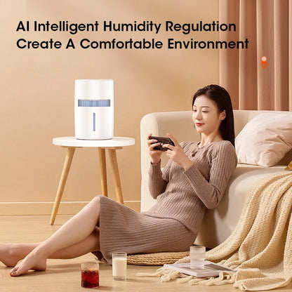 Intelligent 4L Evaporative Humidifier with Negative Ion Purification, 350ml/H