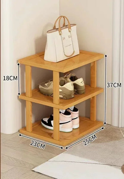 Bamboo Simple Shoe Rack Multi-layer Shoe Rack Household Doorstep Storage Rack Small Household Shoe Storage Tool Corner Organizer