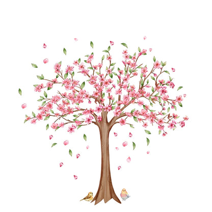 Pink Flower Tree Wall Decal – Removable Mural for Kids & Girl’s Room | Home Decor