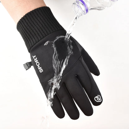 Men's Thermal Waterproof Cycling & Motorcycle Gloves - Full Finger Touchscreen, Non-slip for Outdoor, Skiing & Running