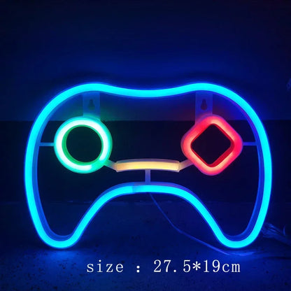 Neon Gamer LED Sign – USB Wall Decor for Bedroom & Game Room