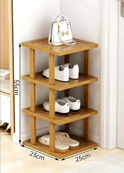 Bamboo Simple Shoe Rack Multi-layer Shoe Rack Household Doorstep Storage Rack Small Household Shoe Storage Tool Corner Organizer