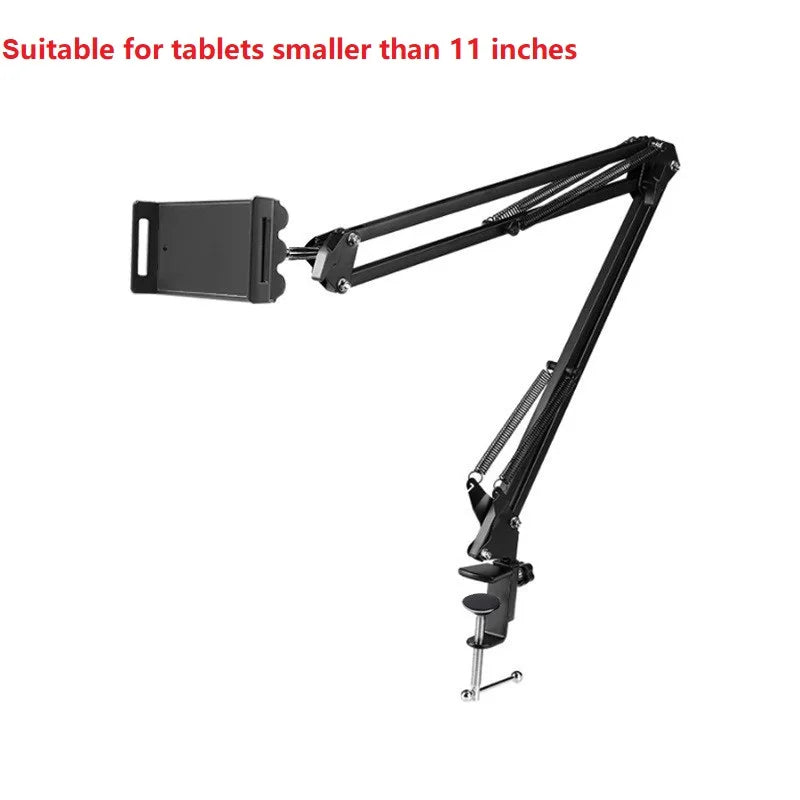 360° Long Arm Tablet Holder for 4-11" Tablets & Smartphones – Bed/Desktop Stand for iPad