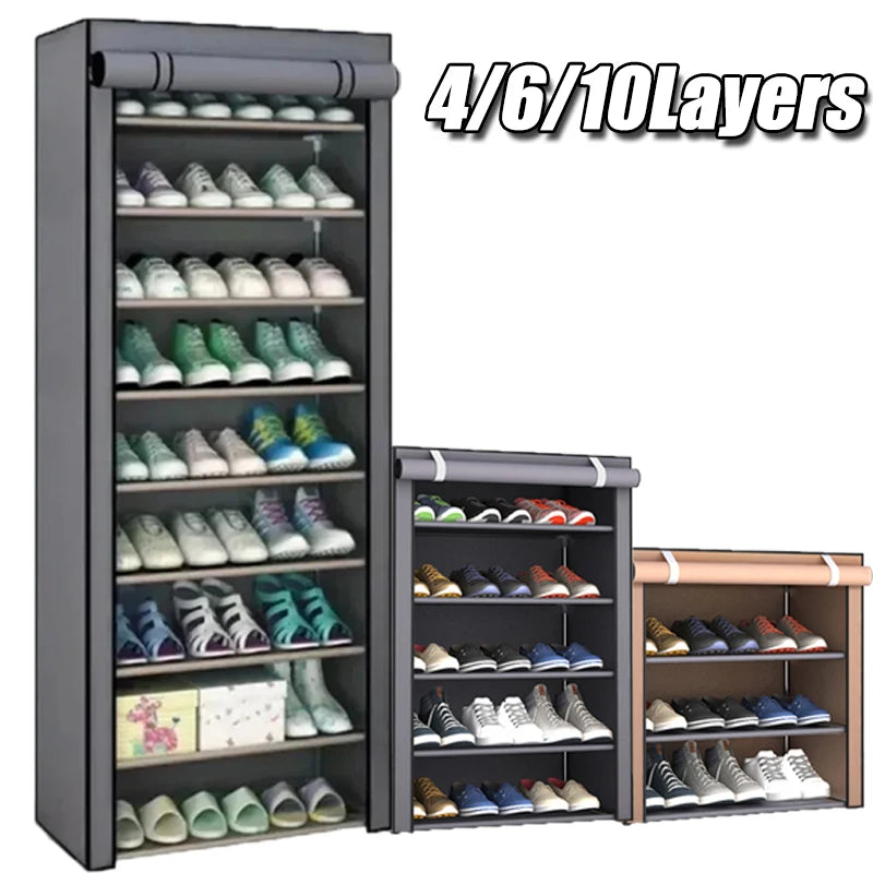 Shoe Rack Organizer Dustproof Shoe Cabinet Multilayer Minimalist Nonwoven Home Furniture Space-saving Cabinets Shoe Shelf