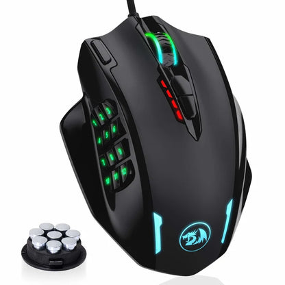 Redragon M908 RGB Wired Gaming Mouse with 18 Programmable Buttons & 12400 DPI