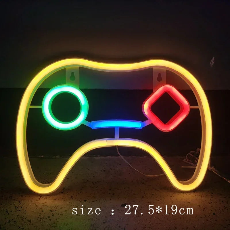 Neon Gamer LED Sign – USB Wall Decor for Bedroom & Game Room