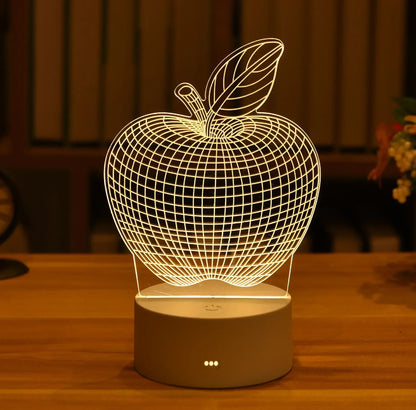 Romantic Love 3D Acrylic Led Lamp for Home Children's Night Light Wedding Decoration Birthday Party Valentine's Day Bedside Lamp