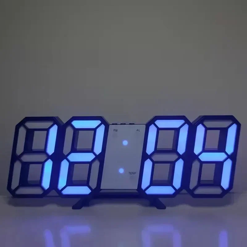 3D LED Digital Alarm Clock - Time/Date/Temp Display