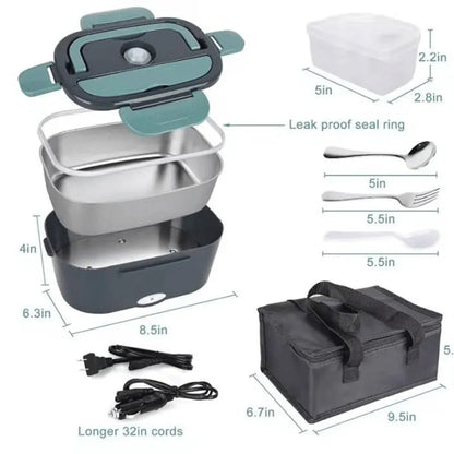 1.5L 60W Portable Electric Lunch Box – Leak-Proof Food Warmer for Car & Home