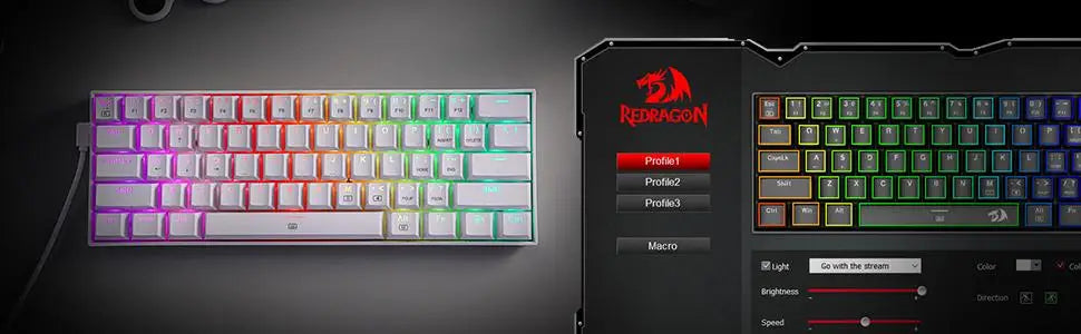 Redragon K630 Dragonborn 60% RGB Wired Mechanical Gaming Keyboard with Hot-Swappable Keys