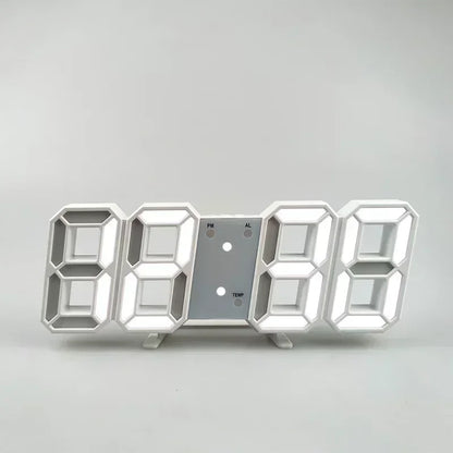 3D LED Digital Alarm Clock - Time/Date/Temp Display