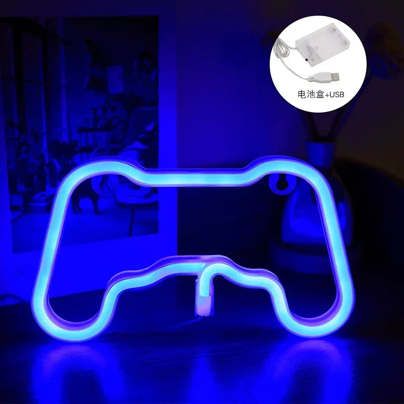 Neon Gamer LED Sign – USB Wall Decor for Bedroom & Game Room