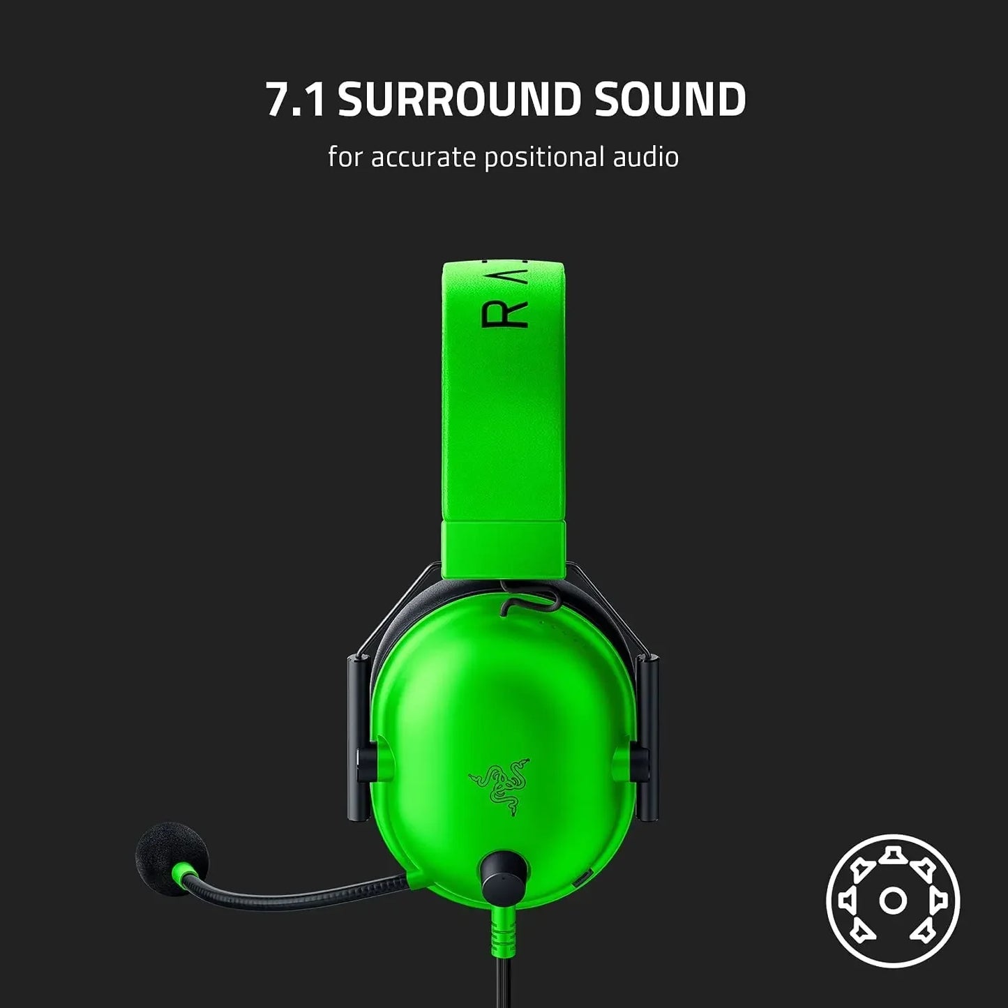 Razer BlackShark V2 X Wired Esports Headset with Noise Cancellation & 7.1 Surround Sound