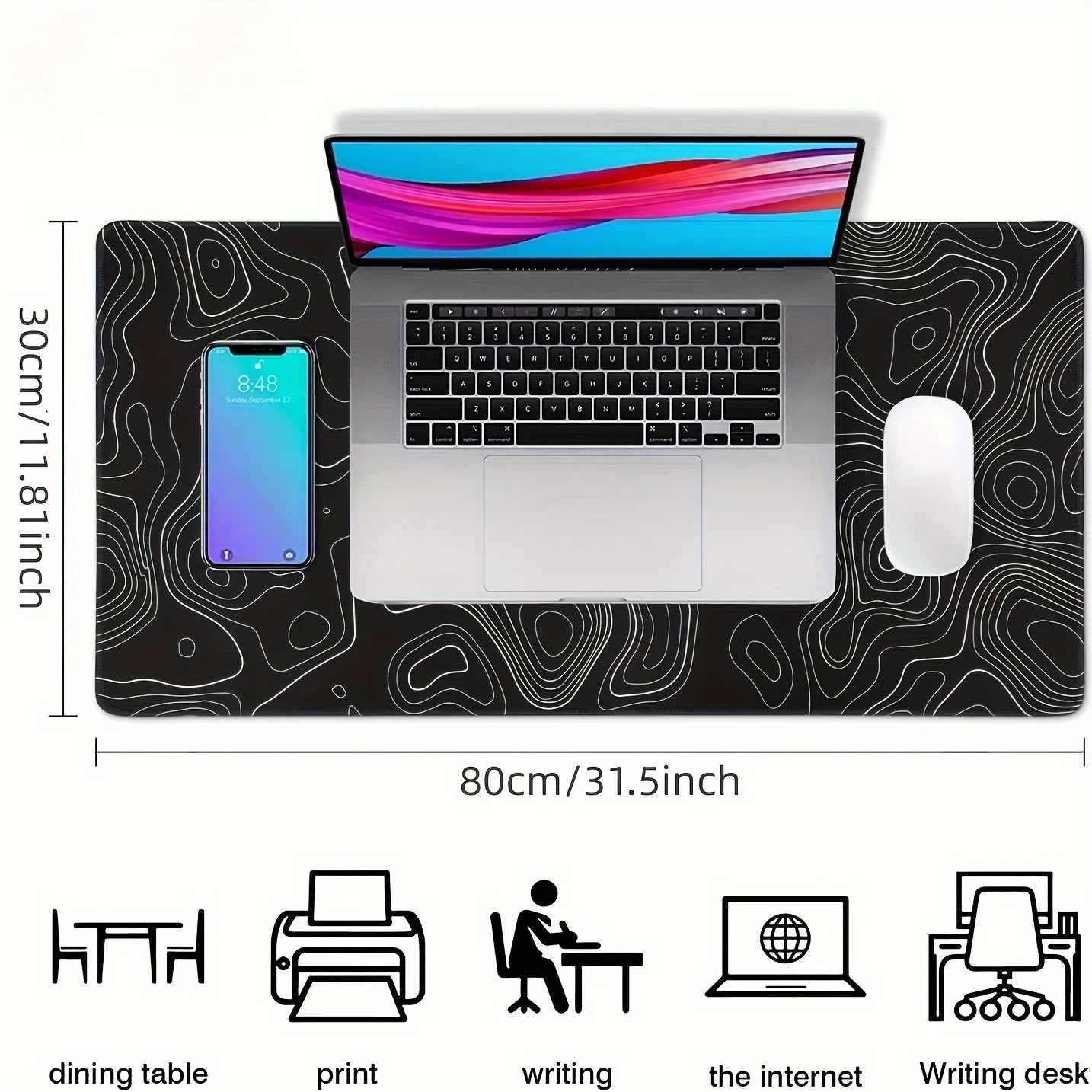 Large Non-Slip Gaming Mouse Pad - Rubber Desk Carpet for Keyboard & Laptop