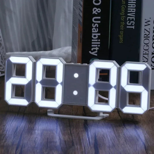 3D LED Digital Alarm Clock - Time/Date/Temp Display