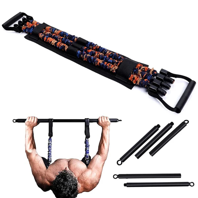 Adjustable Bench Press Bands Set Fitness Bar Push Up Resistance Band Chest Exercise Elastic Rope Arm Expander Home Gym Equipment