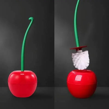 Cherry Shape Red Toilet Brush Holder Set