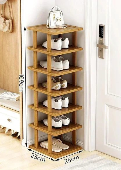 Bamboo Simple Shoe Rack Multi-layer Shoe Rack Household Doorstep Storage Rack Small Household Shoe Storage Tool Corner Organizer