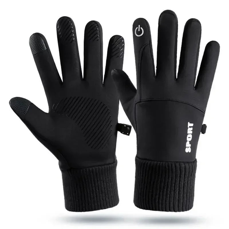 Men's Thermal Waterproof Cycling & Motorcycle Gloves - Full Finger Touchscreen, Non-slip for Outdoor, Skiing & Running